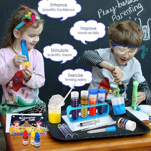Educational Science Kit for Kids - 56 Science Lab Experiments with Lab Coat Scientist Costume, Science Kits for Kids Age 6-8-10-12, 70+ PCS DIY Stem Projects, Educational Toys for Girls Boys thumbnail 5