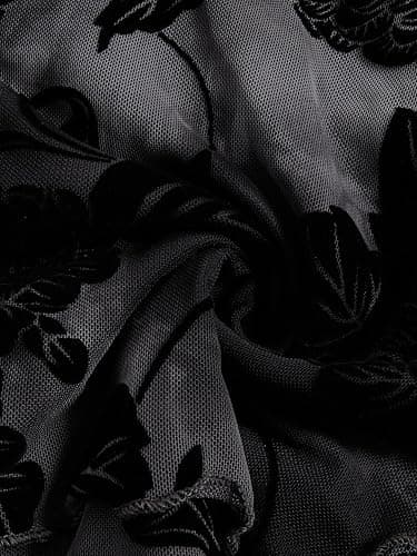 Verdusa Women's Y2K Tops Babydoll Summer Tank Tops Going Out Floral Lace Flowy Mesh Shirt Whimsical Clothes thumbnail 6