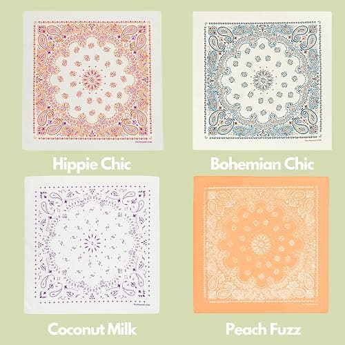The Peacock Crew Premium Soft Cotton Bandanas Pack for Men and Women Paisley 22 x 22 inches thumbnail 5