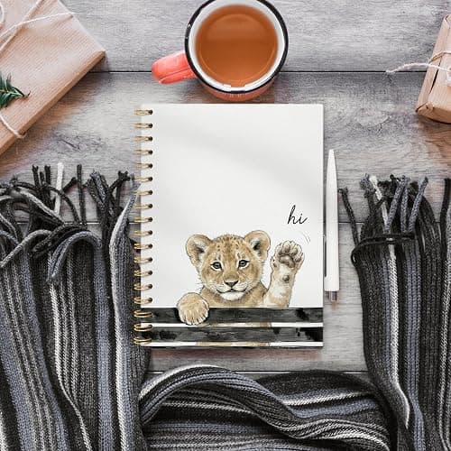 VONTP Cute Lion Notebook Journal Gifts for Lion Animal Lovers, Cute Notebooks for Women Teen Girls Lovers, Animal Journal for Work School Women Teen Girls Kids, 5.5 x 8.3 Inches thumbnail 5