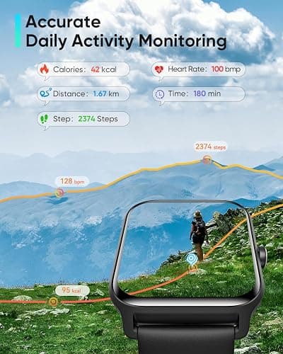 Fitpolo Smart Watches for Men Android & iPhone, Alexa Built-in [1.8" HD Screen] IP68 Waterproof Fitness Watch with Bluetooth Call (Answer/Make), Heart Rate/Sleep/SpO2 Monitor, 105+ Sports Tracker thumbnail 4