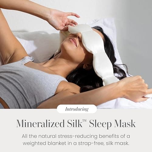 nodpod Mineralized Silk Gentle Pressure Sleep Mask, Weighted Eye Mask | Patented Light Blocking Design for Sleeping, Travel & Relaxation, Bead Filled, Machine Washable, BPA-Free, Pearl thumbnail 2
