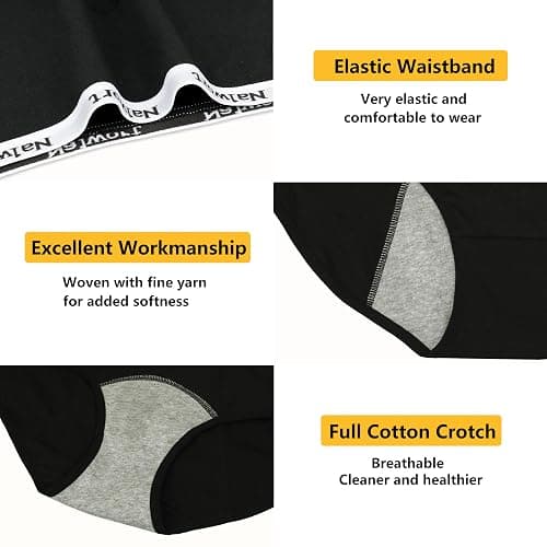 Nalwort Teen Girls Period Underwear Menstrual Period Panties Leak-Proof Cotton Protective Briefs Pack of 6 - 12-14 Years - Multicolor-1 thumbnail 4