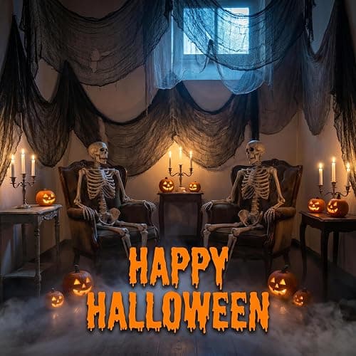 5Pcs Halloween Creepy Cloth Black 30×72inch - Halloween Decorations Clearance - Creepy Spooky Halloween Decorations Outdoor Indoor thumbnail 6