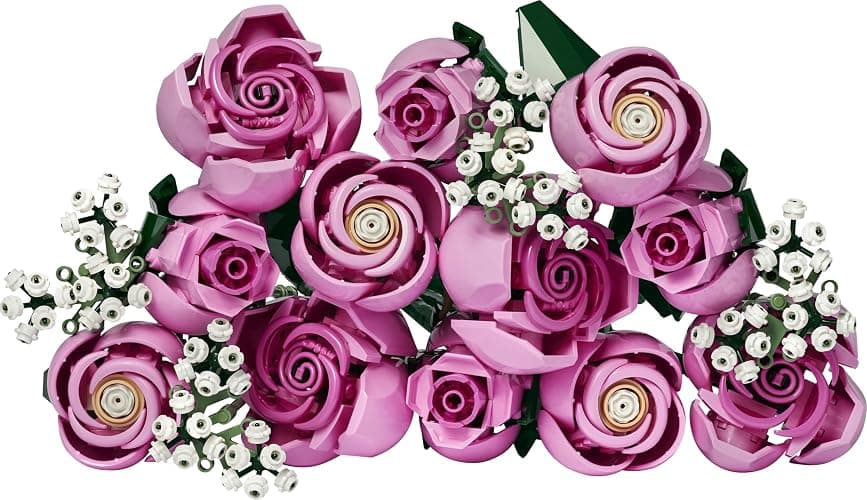 LEGO Botanicals Rosa Rosenstrauß - Set mit Kunstblumen für Erwachsene - 12 künstliche Rosen & 4 Zweige Schleierkraut als DIY Deko - Geschenkidee für Frauen - 10374 thumbnail 11