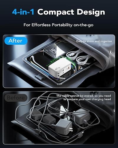Retractable USB C Charger Wall Plug with 35.5in/90cm Type C Cables Cords,40W Fast Charging Foldable Block Multi Charger for All Devices for iPhone 17/16/15/14/13/12,iPad,Galaxy,Pixel thumbnail 6