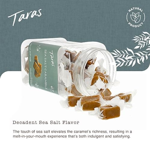 Taras Gourmet Sea Salt Caramels | All Natural Candy | Creamy & Individually Wrapped with Real Butter (20 oz) thumbnail 3