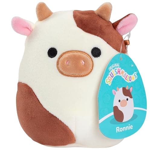 Squishmallows Original 5-Inch Ronnie The Brown Cow - Official Jazwares Plush - Collectible Soft & Squishy Mini Stuffed Animal Toy - Add to Your Squad - Gift for Kids, Girls & Boys - Brown - Image 1