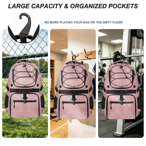 TENFLY Basketball Backpack with Separate Ball & Ventilated Shoe Compartment, Sports Bag with Hook for Men Women Teens Training Travel thumbnail 3