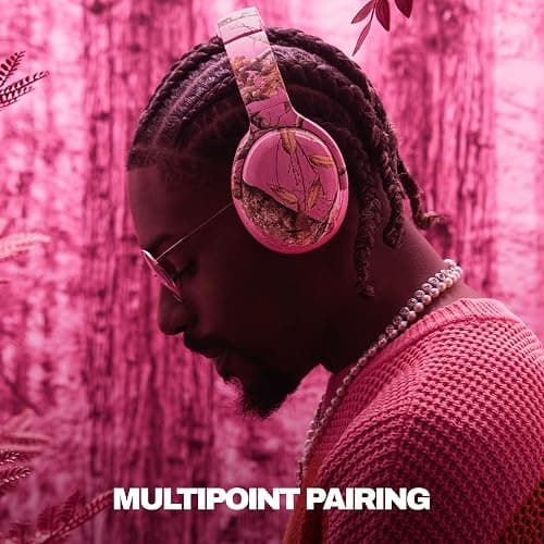 Skullcandy Crusher ANC 2 Wireless Over-Ear Bluetooth Headphones with Multi-Sensory Bass, Active Noise Cancelling, Up to 60 Hours Battery, Microphone for iPhone Android - Realtree Edge Colors Pink thumbnail 6