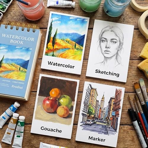 35 Sheets Watercolor Paper Pad 3.5x5.5 Inch, 140 lb/300 GSM Cold Press Water Color Paper Spiral Bound Watercolor Sketchbook for Art Painting Drawing Mixed Media Gifts for Artists Beginners(2 Pack) thumbnail 6