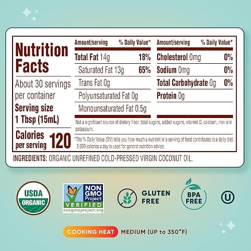 Nutiva Organic, Cold-Pressed, Unrefined, Virgin Coconut Oil from Fresh, non-GMO, Sustainably Farmed Coconuts, 15-ounce thumbnail 2
