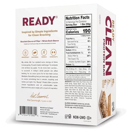 Ready® Protein Bars – High-Protein Snack with 15g Whey Protein, With Flaxseeds and Omega-3s for Sustained Energy, Supports Lean Muscle and Recovery – Iced Oatmeal Cookie, 12 Pack thumbnail 2