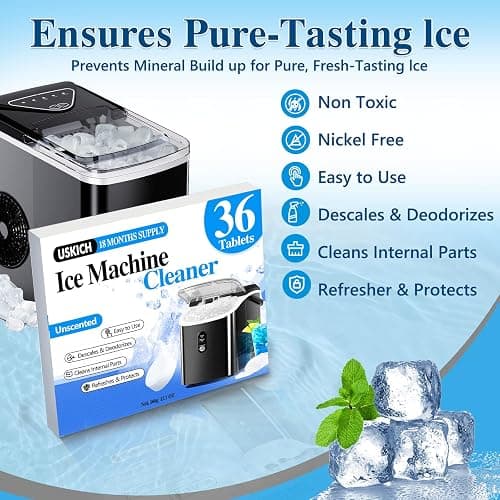 Ice Machine Cleaner Descaler Tablets-36Pack Ice Maker Cleaner Compatible with Frigidaire, Opal, GE Profile, Kitchenaid, Nickel Safe Scale Remover for Countertop, Nugget Ice Makers thumbnail 6