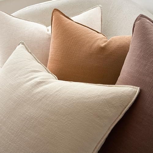 Drapenova Brown Pillow Covers Pack of 4 Decorative Throw Pillow Covers Soft Accent Pillows Boho Couch Cushion Covers Modern Home Decor for Living Room Bed Sofa 16x16 Inch thumbnail 7