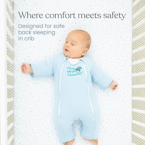 Magic Sleepsuit Baby Merlin's Cotton Baby Swaddle Transition Product - Soft and Cozy Design, Double Zipper for Easy Diaper Changes, Promotes Safe Sleep, 3-6 Months - Lavender - Large 18-21lbs thumbnail 5