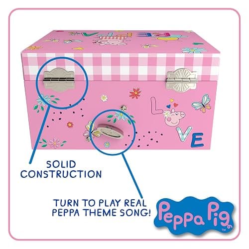 Mini Treasures Peppa Pig Jewelry Box for Girls - Musical Jewelry Box with Spinning Figurine, Toys for Kids Ages 3-5 - Plays Peppa Pig Theme Song - 6 x 4.7 x 3.5 in thumbnail 6