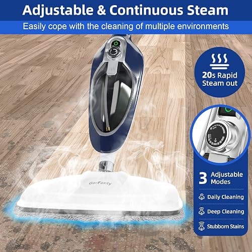 Steam Mop - 10-in-1 Floor Steamer Detachable MultiPurpose Handheld Steam Cleaner for Hardwood/Tile/Laminate All Floors Carpet Cleaning with 11 Accessories for Whole Home Use(Blue). thumbnail 5