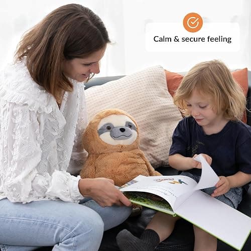 Weighted Stuffed Animal for Anxiety | Calming & Comforting 5 Lbs | Weighted Plush Animal Sloth | Anxiety Stuffed Animals for Adults & Kids | Carrying Bag Included | Machine Washable Weighted Plushie thumbnail 3