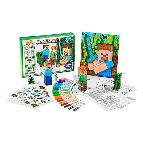 Crayola Minecraft POPs 3D Art Kit for Kids, Create 3D Characters, Coloring Activity Set with Markers & Stickers, Minecraft Toys, Gift for Boys & Girls thumbnail 9