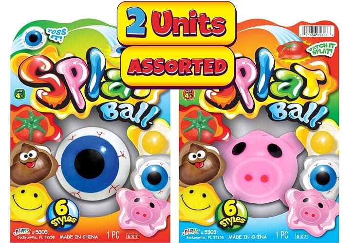 JA-RU Splat Ball Squishy Fidget Balls (2 Balls Assorted) Squishy Egg & Poop Funny Fidget Toys for Kids & Adults. Stress Relief Autism ADHD Sensory Toys. Easter Basket Stocking Stuffers. 5303-2slp thumbnail 4