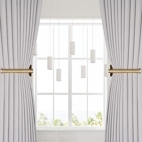 OCIOLI 2 Pack No Drill Curtain Holdbacks - Self-Adhesive/Screw-in Metal Curtain Tie Backs with Rustproof SUS304 Steel, Wall Mount Drapery Hooks, Damage-Free Installation for All Curtains (2, Gold) thumbnail 2