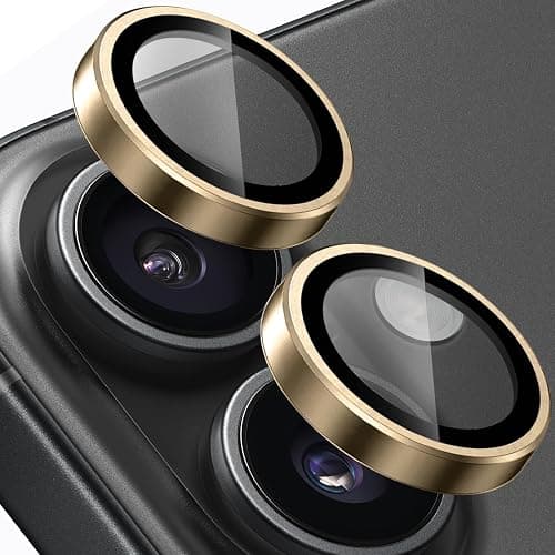 Compatible with iphone 17 Camera Lens Protector [1 Set ], Individual Lens Protectors, Scratch-Resistant Ultra-Thin Tempered Glass with Aluminum Edging, for Apple iphone17 Phone 6.3 inch (Gold) - Image 1