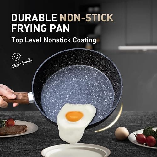 MAISON ARTS Pots and Pans Set Non Stick, 12 Piece Black Granite Kitchen Cookware Induction Compatible, Pot and Pan Sets for Cooking Nonstick thumbnail 4