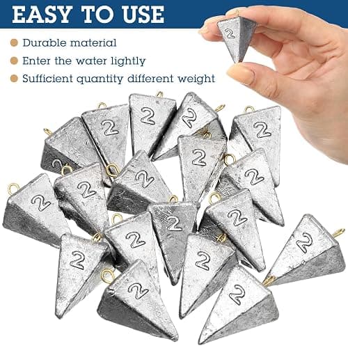 Shimeyao 18 Pieces Pyramid Sinkers Fishing Weights Triangle Fishing Sinkers Rig Pyramid Sinker for Ocean Saltwater Surf Bass Casting Gear Tackle thumbnail 5