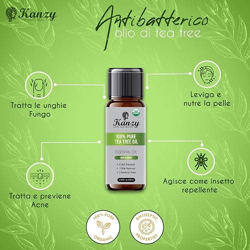 Kanzy Tea Tree Oil Puro 100%, Olio di Albero Del Tè 10ml per Viso, Corpo, Unghie, Capelli e Aromaterapia Diffusore, Tee Tree Olio Essenziale Puro thumbnail 8
