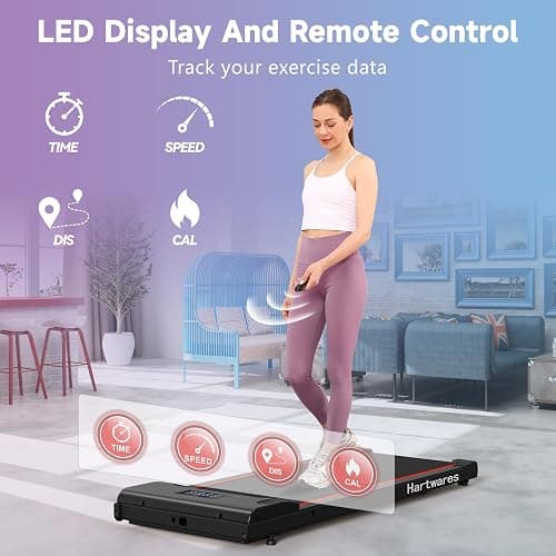 Hartwares Walking Pad Under Desk Treadmill, Portable Mini Treadmill for Home/Office/Small Spaces, 2.5HP Quiet Brushless Walking Jogging Machine with 265 lbs Weight Capacity, Remote & App Control thumbnail 3