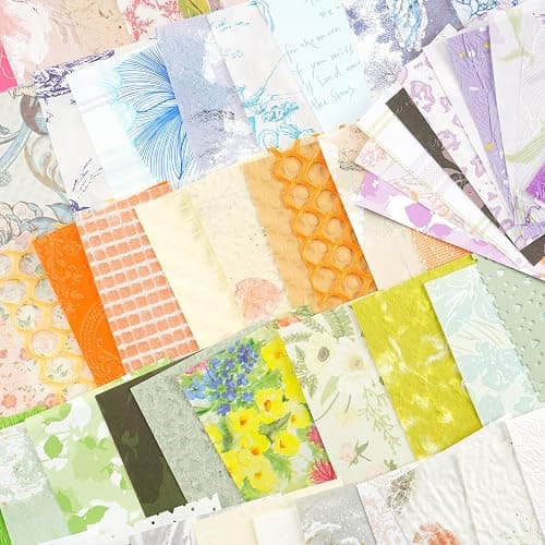 Floral Scrapbook Paper Set, 160 Sheets, 10 Color Themes Scrapbook Supplies | Textured Paper and Mesh Fabric for Junk Journal Supplies, Bullet Journal, Card Making and Gift Wrapping, 4.72 x 3.14 in thumbnail 6