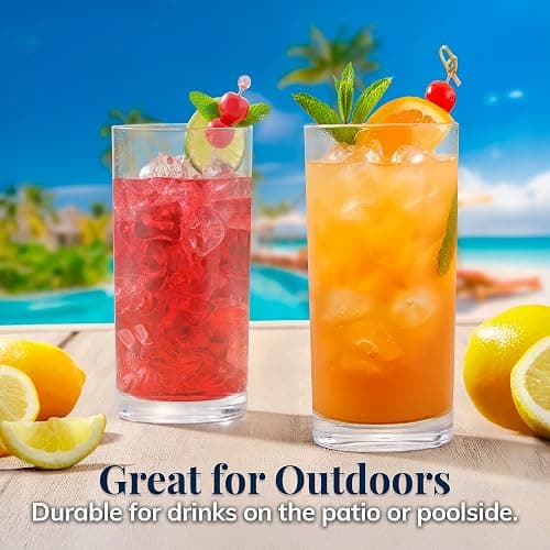 US Acrylic Classic Clear Plastic Reusable Drinking Glasses (Set of 6) 16oz Water Cups | BPA-Free Tumblers, Made in USA | Top-Rack Dishwasher Safe thumbnail 7