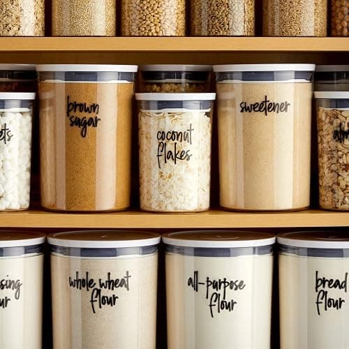 Talented Kitchen Pantry Labels for Food Containers - 157-Piece, Black Script Vinyl - Jar & Bin Labels & Food Storage Organization Stickers thumbnail 5