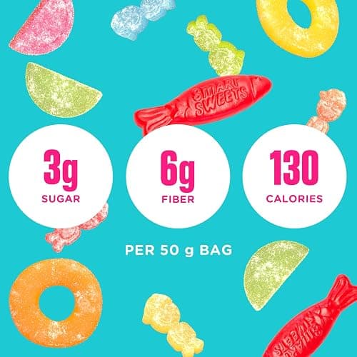 SmartSweets Variety Pack, 1.8oz (Pack of 8), Candy With Low Sugar & Calorie, Healthy Snacks For Kids & Adults - Sweet Fish, Sourmelon Bites, Peach Rings, Sour Blast Buddies thumbnail 3