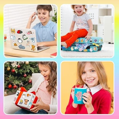 Water Bottle Stickers 100 Pcs Cute Kawaii Animal Sticker Pack, Waterproof Vinyl Animal Stickers for Water Bottles Scrapbook Journal Lunch Box Skateboard Notebook Diary Luggage Guitar Laptop Kindle etc thumbnail 5