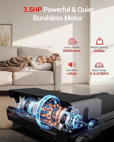 Treadmill for Home Foldable with 20% Incline, 14KM/H Folding Treadmills with Handles, Portable Indoor Running Machine with 180KG Weight Capacity, Large Running Belt and LED Touch Screen thumbnail 4