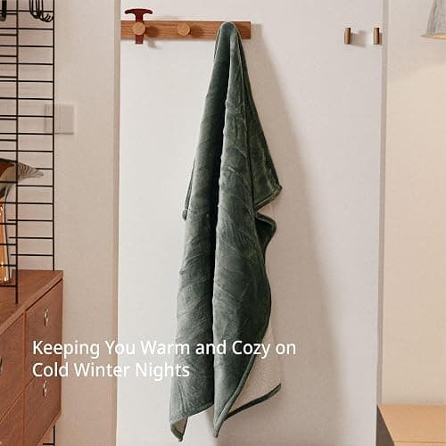 GOTCOZY Heated Blanket Electric Throw 50''X60''- Soft Silky Plush Electric Blanket with 4 Heating Level & 3 Hour Auto Off Heating Blanket, ETL Certified Machine Washable (Green) thumbnail 6