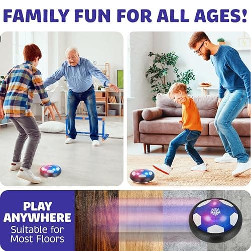 Hover Soccer Ball - Indoor Soccer Ball, Indoor Flying Toy Games (2 Floating Disk + 2 Goals) Boy Birthday Gifts, Indoor Silent Game | 4 in 1 Pack thumbnail 7