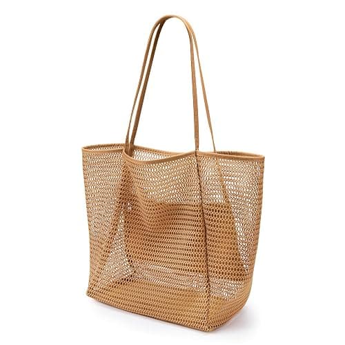 KALIDI BeachNylon Mesh Tote Bag, Casual Tote Bag Hobo Women Foldable MAX 23L Shoulder Bag For Beach Picnic Vacation - Image 1