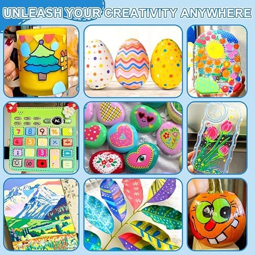 NICETY Set de 264 Feutres Acryliques à Pointe Pinceau - Marqueurs Peinture à l'Eau Multi-Supports pour Pierre, Bois, Céramique, Verre - Pointe Flexible 1-6mm pour Artistes, Débutants et Adultes thumbnail 7