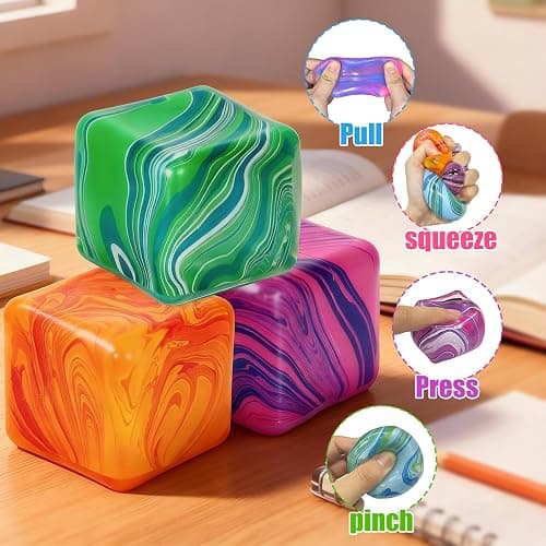 4 Pack Fidget Toys Squishy Stress Toys.Fidget Squeeze for Adults, Squishy Balls for AnxietyStress Relief & Easter Basket Stuffers Classroom Prizes thumbnail 4