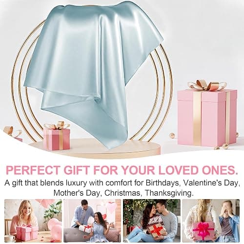 Mulberry Silk Pillow Cases 2 Pack Standard Size 20x26 Inches with Hidden Zipper, Ultra Smooth and Soft Breathable Cooling Silk Satin Pillowcase Set of 2, Better for Hair and Skin, Gifts for Women Men thumbnail 7