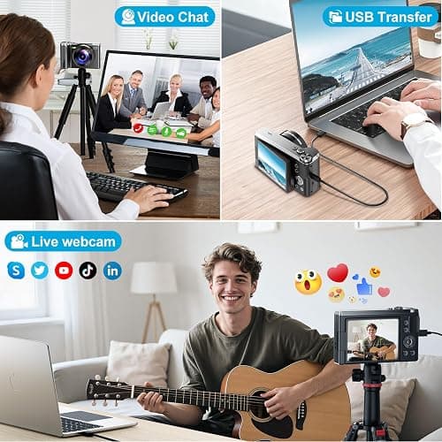 4K Digital Camera for Photography- 56MP Autofocus Vlogging Camera with 3" 180° Flip Screen, 16X Zoom, Flash- Digital Point and Shoot Camera for Travel & Home- Portable Gift for Teens & Beginners thumbnail 6