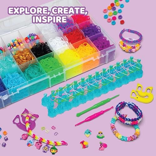 Rainbow Loom® Loomi-Pals™ MEGA Combo Set, Features 60 Cute Assorted LP Charms, The New RL 2.0, Happy Looms, Hooks, Alpha & Pony Beads, 5600 Colorful Bands All in a Carrying Case for Boys and Girls 7+ thumbnail 4
