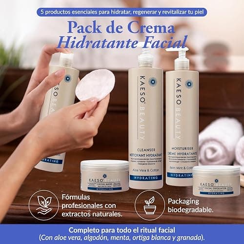 Kaeso Hydrating Facial Collection Kit – Complete Skincare Set | With Cleanser, Toner, Exfoliator, Mask & Moisturiser – Professional Hydration Routine thumbnail 2