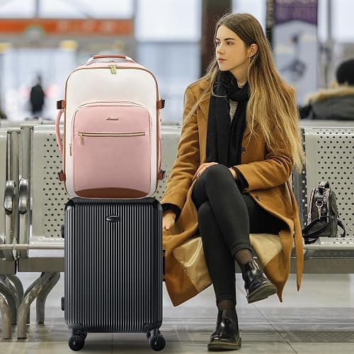 LOVEVOOK 40L Large Travel Backpack for Women Men, 17 Inch Carry on Backpack for Traveling on Airplane, Personal Item Travel Bag Airline Approved, Business Causal Weekender Backpacks thumbnail 2