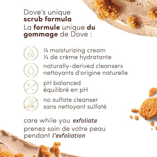 Dove pH Balanced Body Scrub, with Naturally-Derived and Sulfate-Free Cleansers, Brown Sugar & Coconut Butter, 425 g thumbnail 7