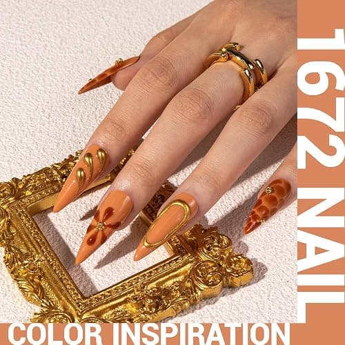 MelodySusie Thick Caramel Nude Gel Nail Polish,0.5fl oz Soak Off UV LED Pumpkin Orange Gel Polish Halloween Christmas Gift for Women Nail Art Manicure Salon DIY Nail Design Decoration at Home-1672 thumbnail 3