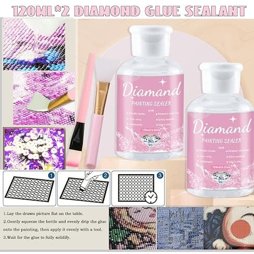 Lenxnmy 158pcs All-Inclusive Diamond Painting Tool Set Diamond Art Accessories Kit with A4 Diamond Painting Light Pad,Diamond Art Sealer Glue,Diamond Correction,Pens Storage Box for DIY Craft thumbnail 4